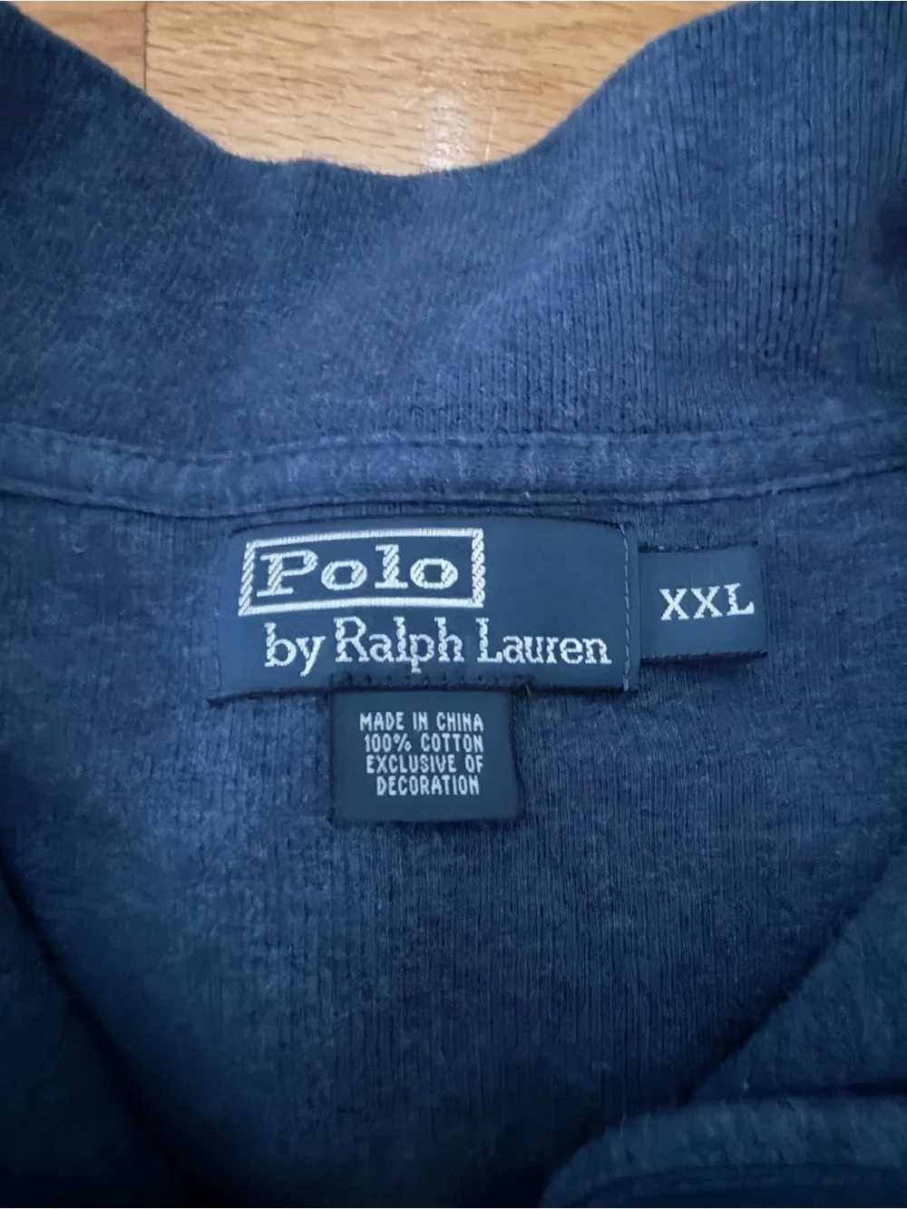 Polo Ralph Lauren Blue Quarter Zip Pullover Sweater XXL Brown Pony - Picture 3 of 3